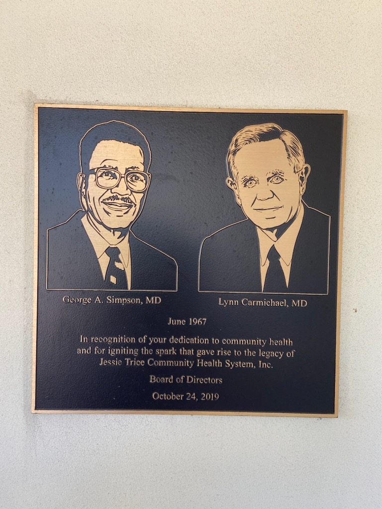 Dedication Plaque at Jessie Trice Community Health Center