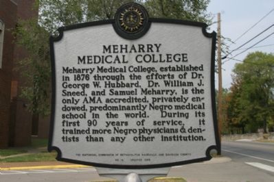 Meharry Medical College Marker - Back